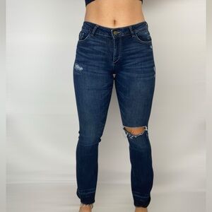 DL 1961 Bridget Instasculpt Bootcut Mid Rise Slit Distressed Medium Wash‎ Jeans